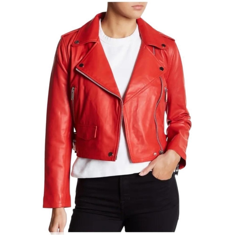 Walter Baker Liz Leather Moto Biker Jacket XS